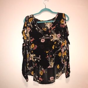 Ruffled shoulder cut Blouse